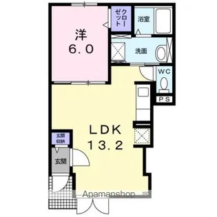 クレア ド ルーン【1階】の間取り